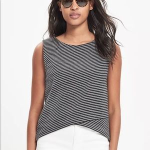 Madewell Striped Crossover Tank Top, Size Medium